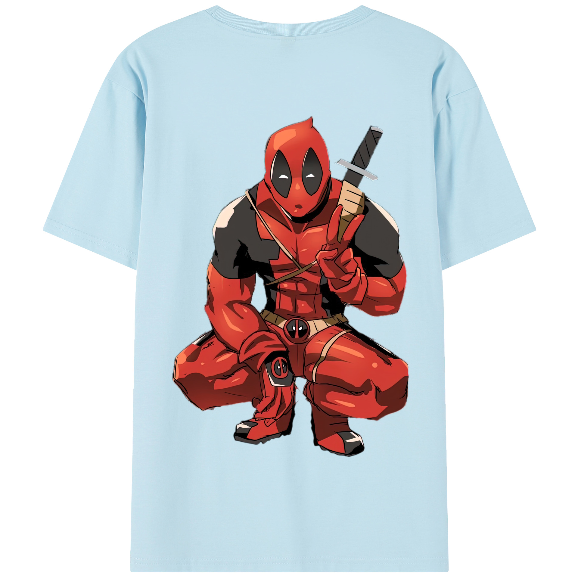 （画像用） Deadpool デッドプール 綿100％半袖Tシャツ（背面プリント）